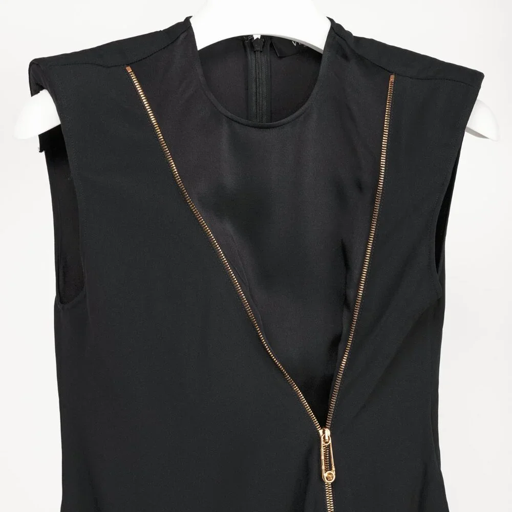 Versace PF20 Black Envers Satin Safety-Pin Short Dress - Picture 4 of 13